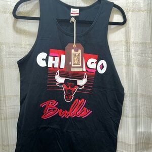 Mitchell & Ness Black Tank Top with Red Logo Tag
